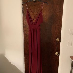 Burgundy Criss Cross Maxi Dress - Small